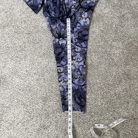 Lululemon Fast & Free Crop II 19” Leggings Blue Hanakotoba Starlight Floral Sz 6 - Picture 10 of 12